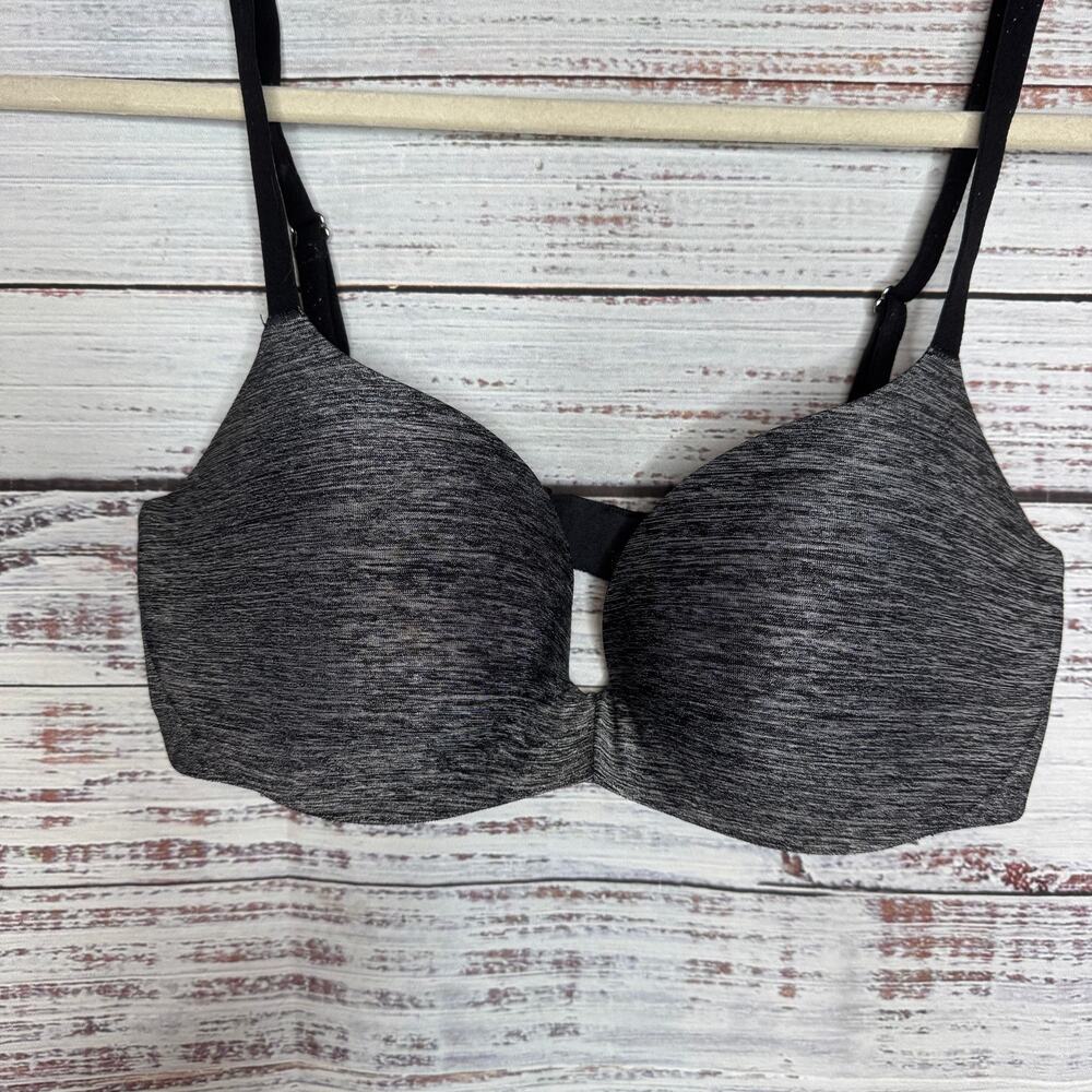 Victoria's Secret VS Pink Light Lift Black Space Dye Bra 34D